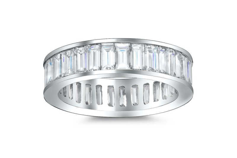 Baguette channel set diamond eternity band