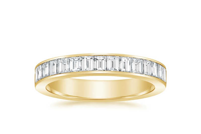 Channel setting baguette diamond ring