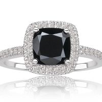 Gothic black onyx engagement ring