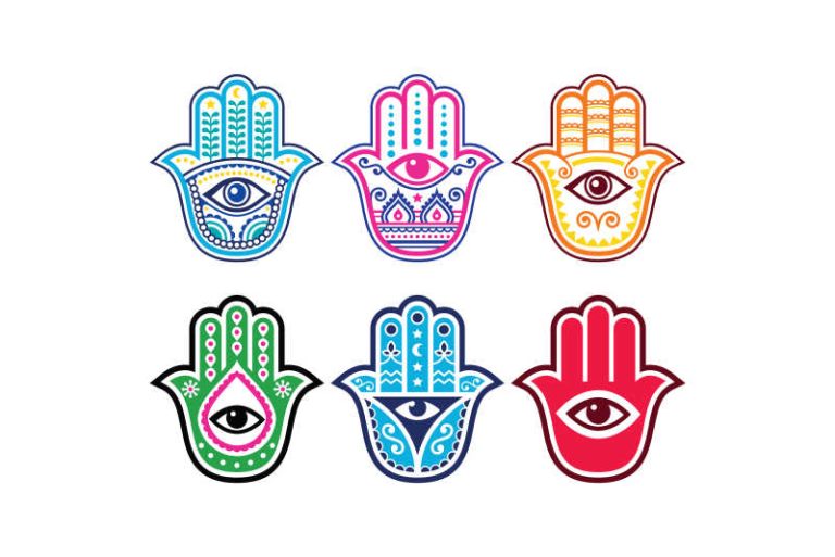 Hamsa hand hand of Fatima, symbol of protection from devil