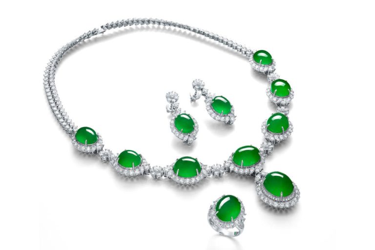 jadeite and diamond parure