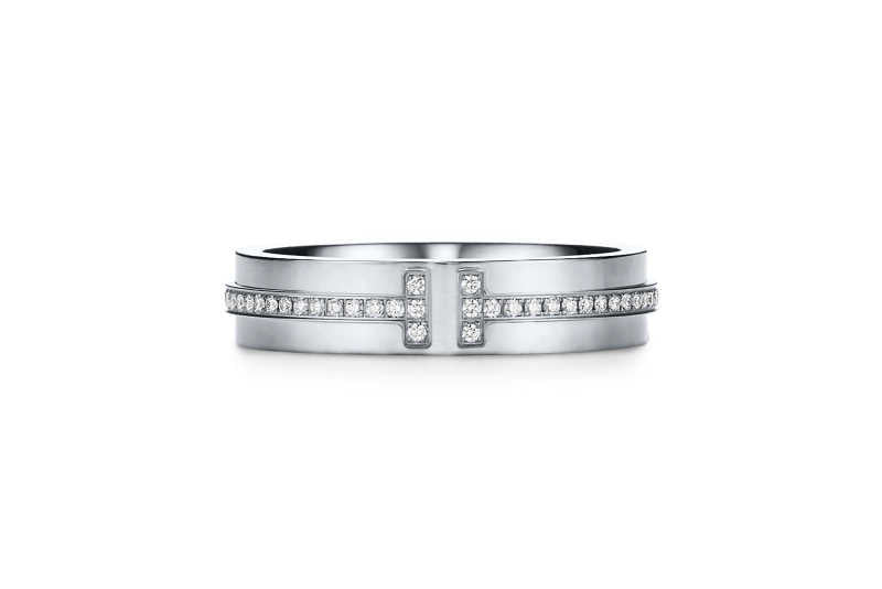 Narrow diamond ring platinium