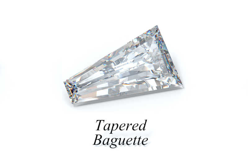 Tapered baguette cut diamond