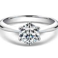 2 carat Moissanite engagement ring platinum silver