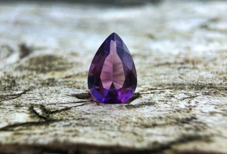 Amethyst crystal pear shape