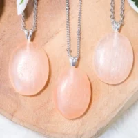 Orange Selenite Pendant Necklace