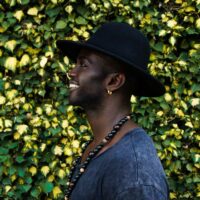 African american man with left ear gold earring