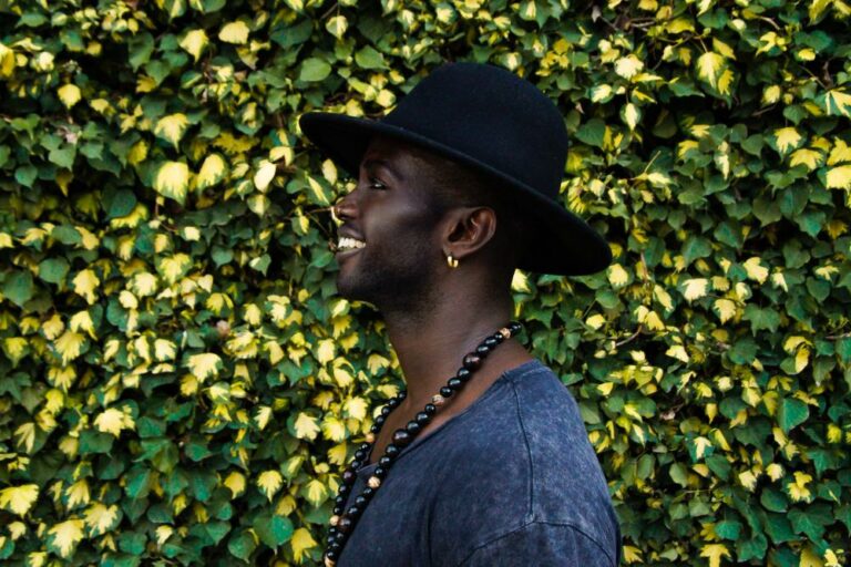 African american man with left ear gold earring