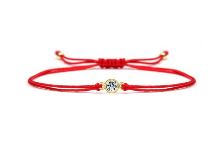 Red bracelet with crystal bezel