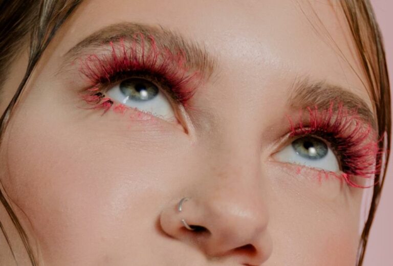 nose piercing close up