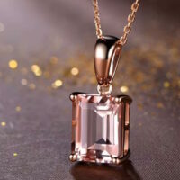 3.5 Ct Natural Morganite Necklace
