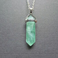 Green Calcite Necklace In Sterling Silver
