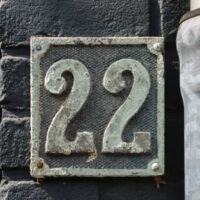 house number twenty two made out of cast metal